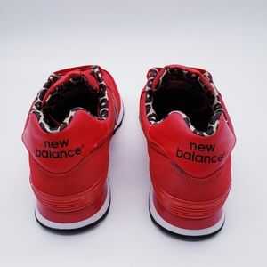 red new balance with cheetah print